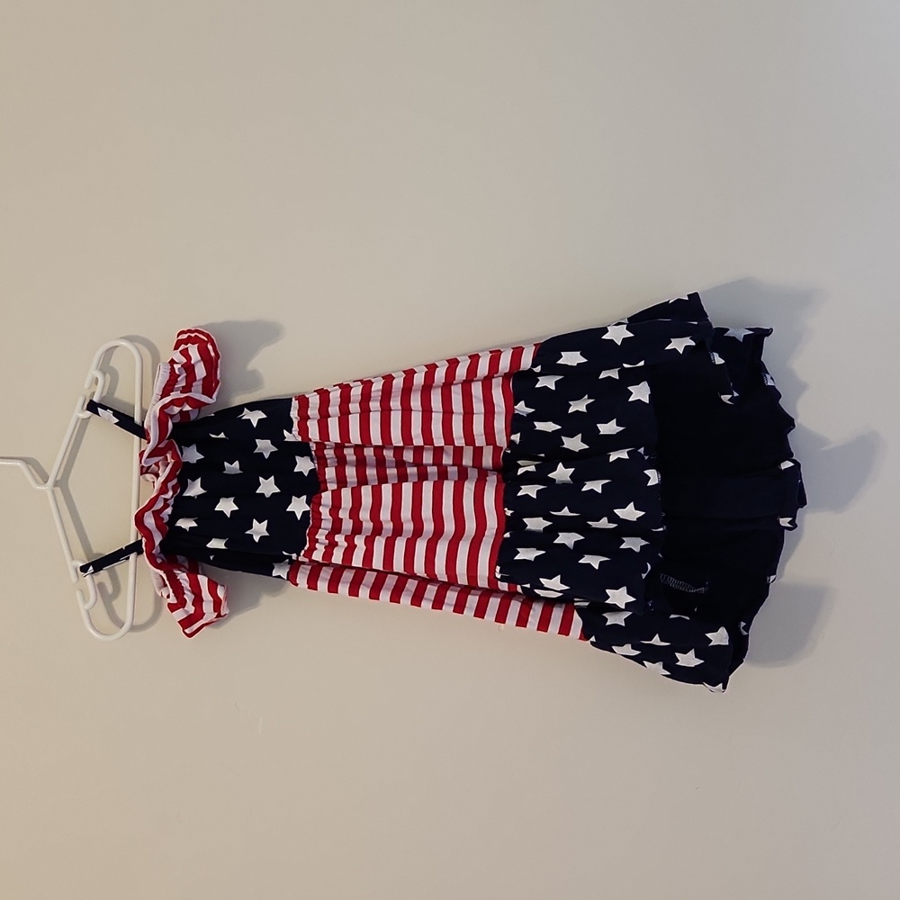 BMG stars and stripes high-low sundress, size M.